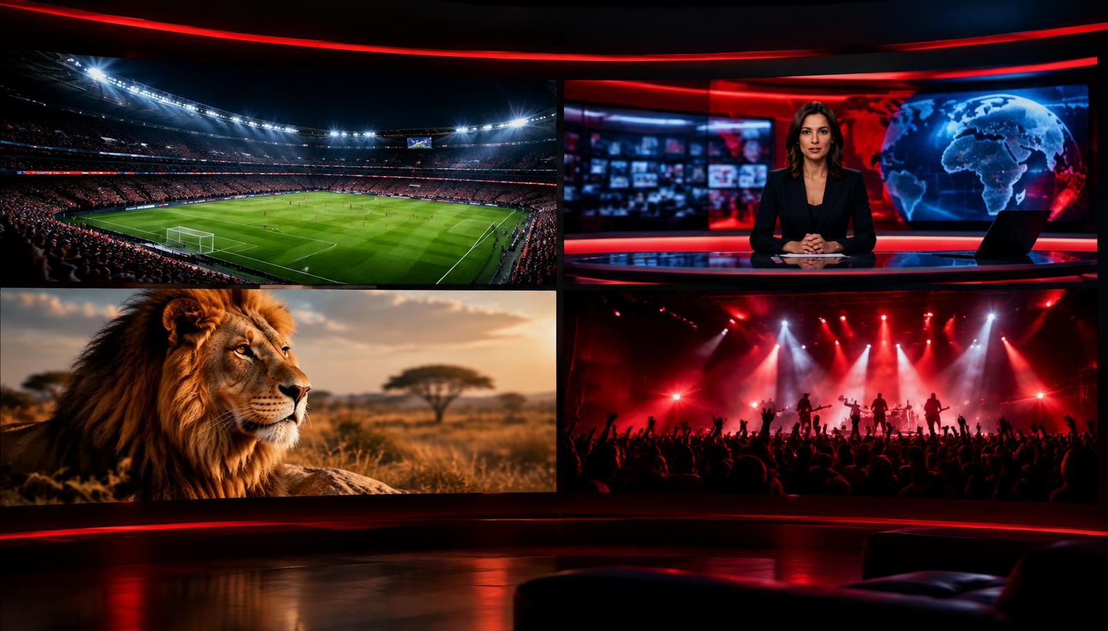 Canais de desporto, notícias, natureza e música